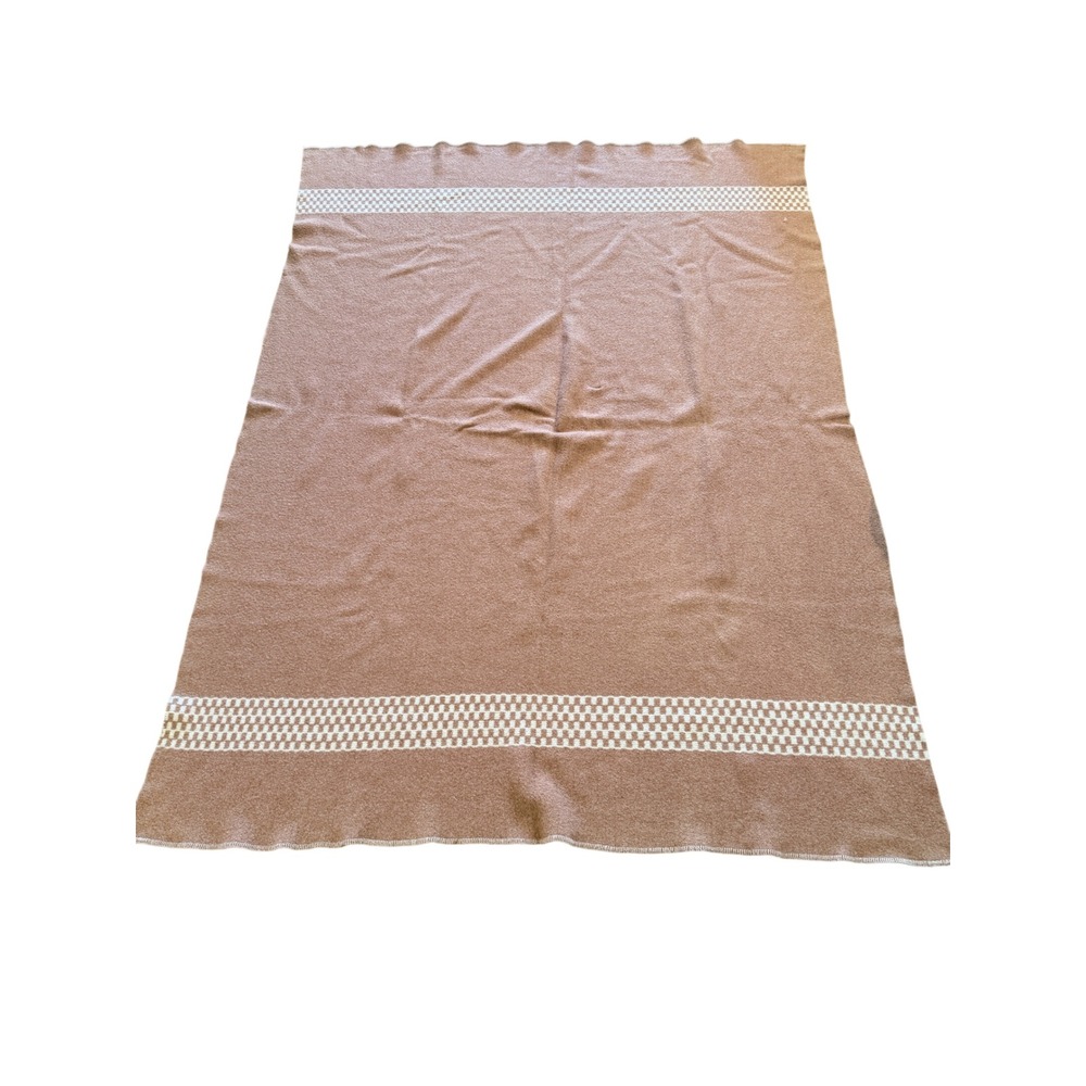 Baron Woolen Mills Blanket Checkerboard Trim Cozy Throw Pink‎ Valentines 62x84